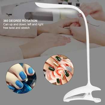 

USB LED Switch Desk with Clip Nail Art Desk Light Dimmer LED Tattoo Table n