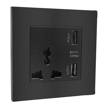 

Universal 86 Wall Socket Adapter AC Electrical Power Outlet Plug Adaptor Built-in 2 USB Charger 2100mA 10A 250V