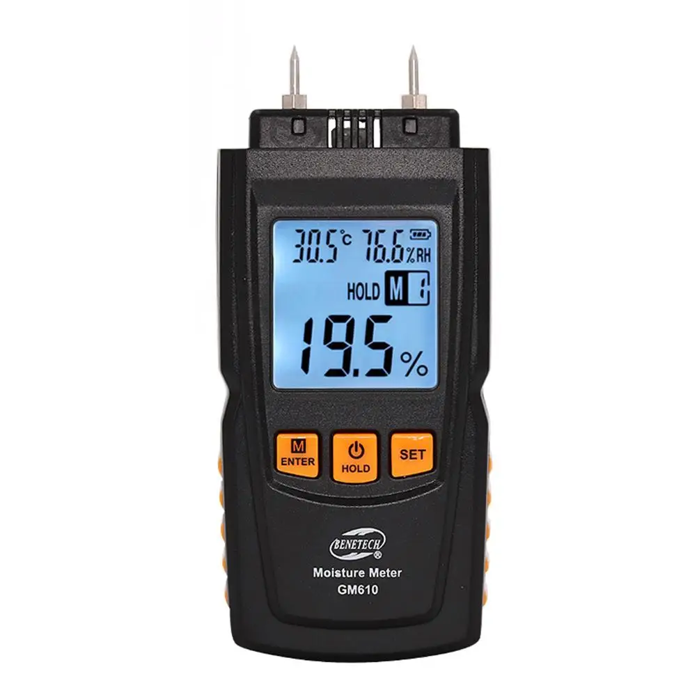

Digital Moisture Meter High Precision Probe Pin Type Wooden Moisture Detector Upgraded Backlit LCD Display Water Leak Tester