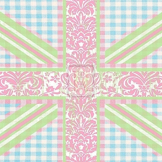 Union Jack Blue Green and Pink Poster Print by Sasha Blake (24 x 16) | Дом и сад