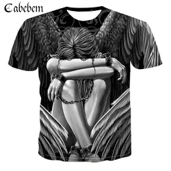 2019 Новая модная брендовая Футболка Мужская/Женская летняя футболка с 3D принтом Футболка с изображением Ангела забавная мужская одежда 6XL