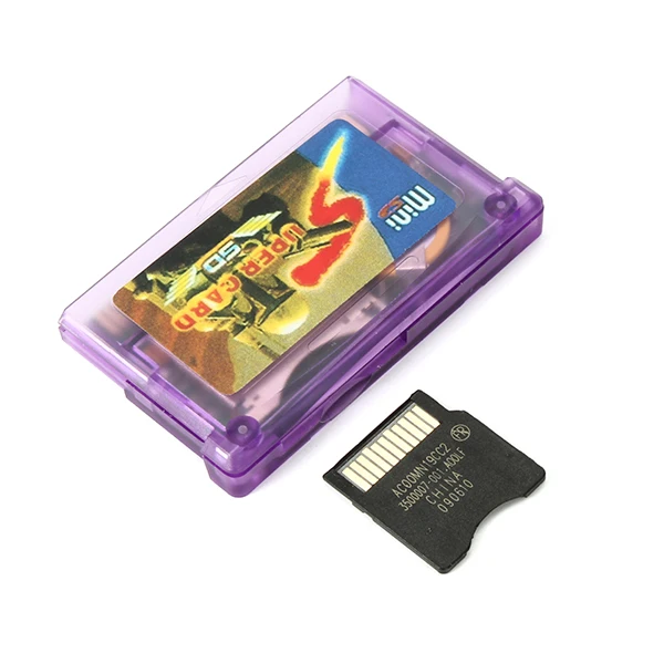 

Purple Burning Disk Mini SD Supercard for GBM/GBASP/NDS/NDSL Support Real Time Save Function Support Compressed Game Files
