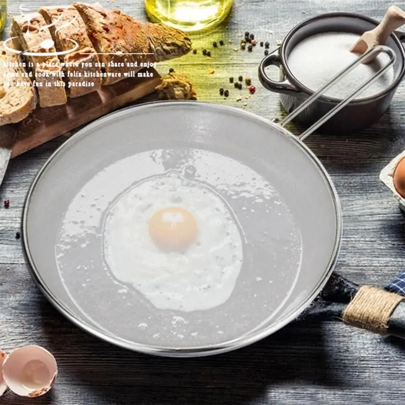 

Stainless Steel 33 Cm Splash-proof Anti-filter Cover Splash Screen Oil Net Protection Round Silver Food Cover Kitchen Tools