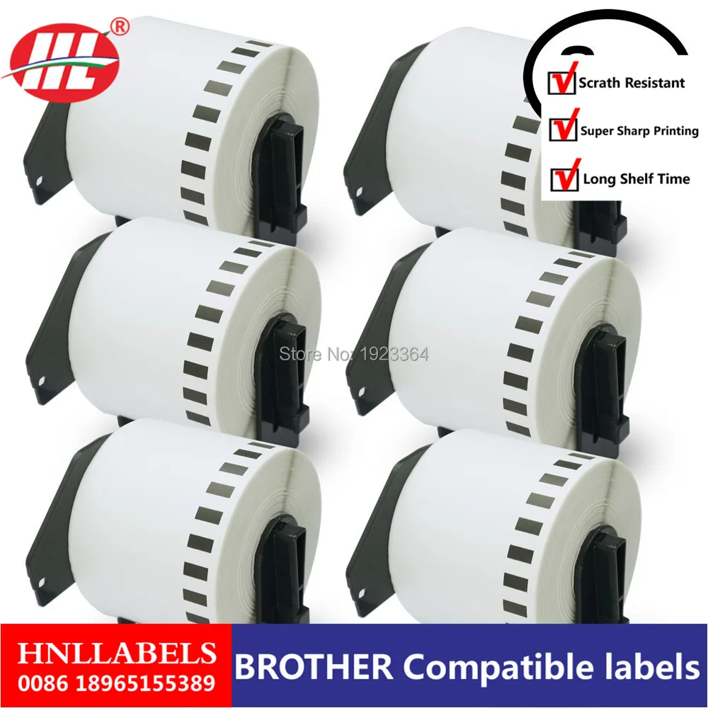 50x рулоны совместимые с Brother этикетки наклейка на штрих код dk22205 dk 22205 22205|Офисная