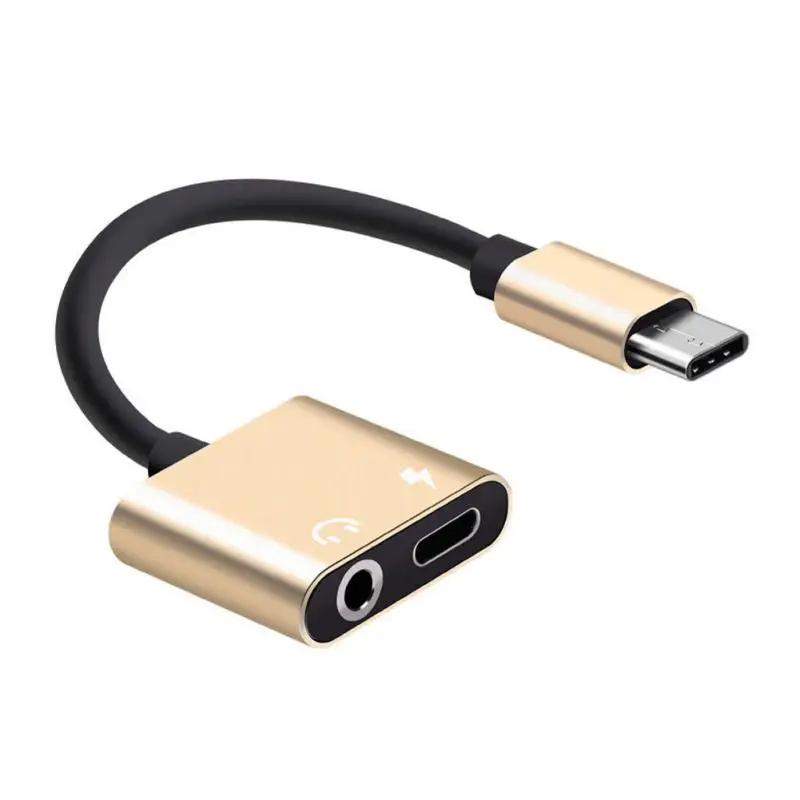 

2 In 1 USB Type C Audio Charge Adapter Type-C to 3.5mm Jack Earphone Audio Converter Cable for For Android Type-C Phones