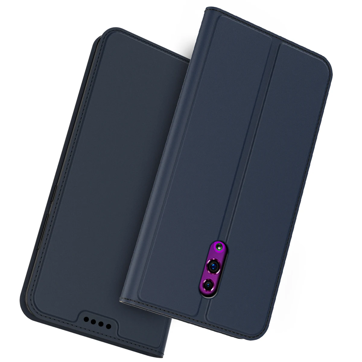 

For Oppo Reno Case 6.4 Inch Luxury PU Leather Flip Stand Magnetic Wallet Cover For Oppo Reno 10x Zoom Case 6.6'' Card Holder
