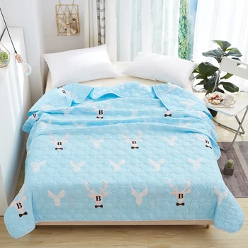 

New Printing Summer Quilts for Adult Kids 150x200cm / 200x230cm Blue Air Condition Blanket Modern Style Quality Quilt 1PCS