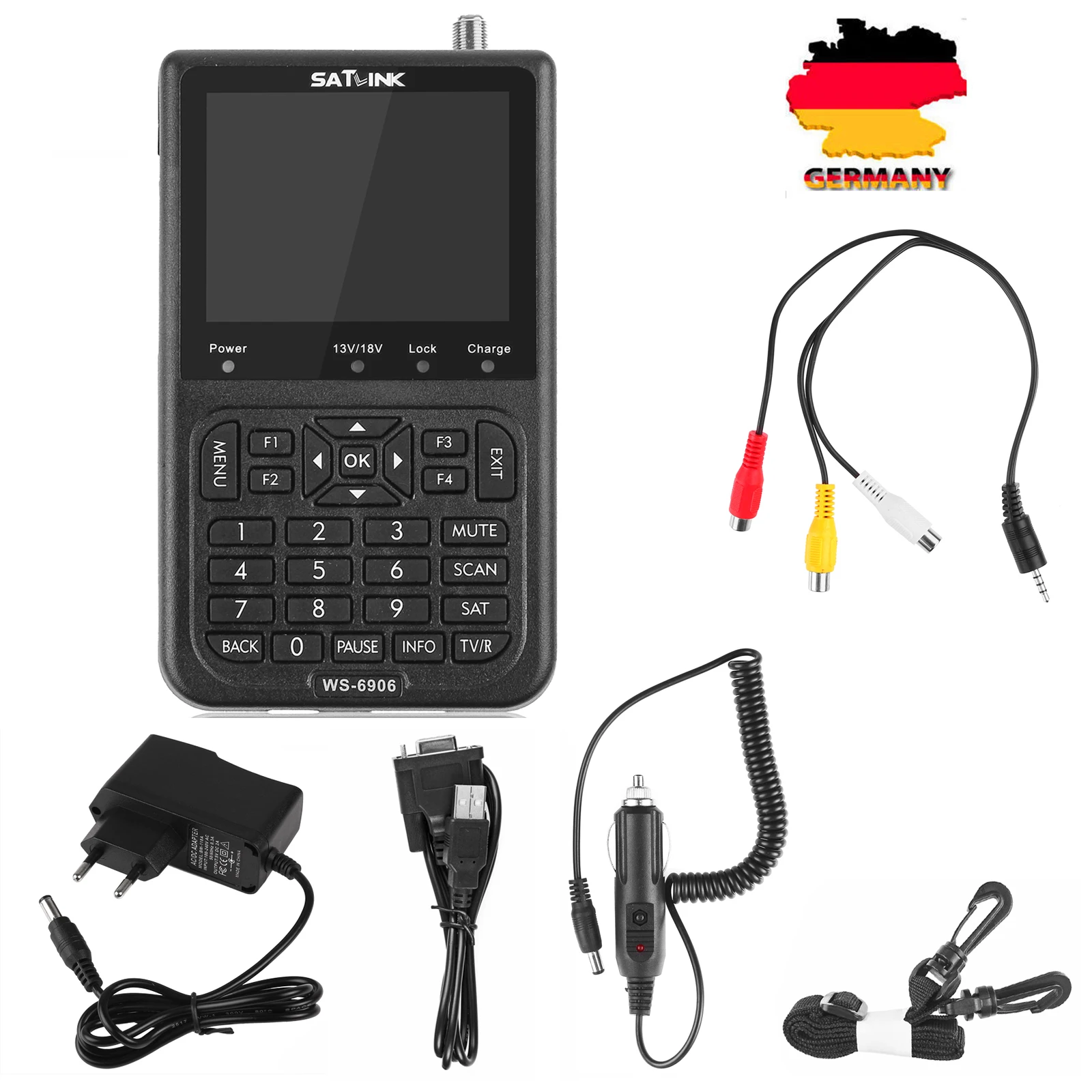 

FORNORM WS-6906 3.5" LCD Screen Digital Signal Satellite Meter DVB-S FTA Data Satellite Finder For TV AV