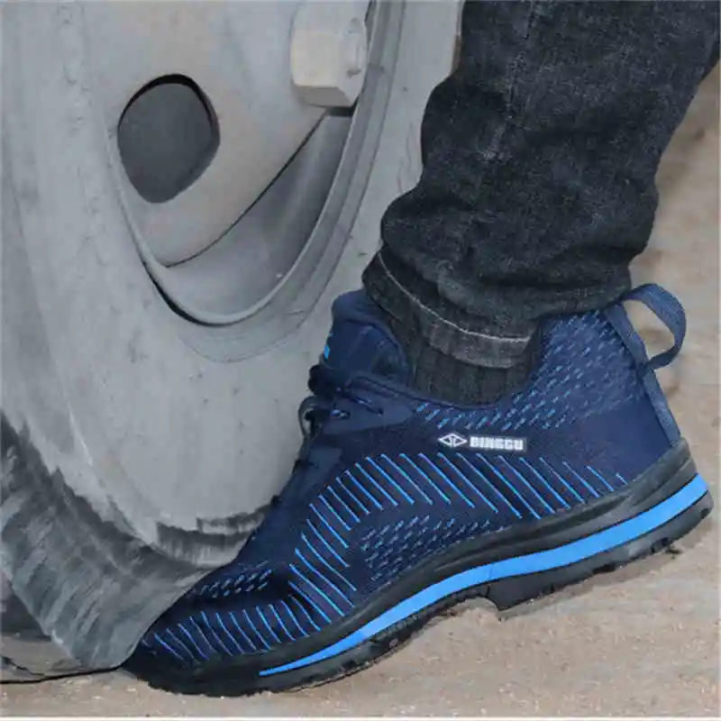 

Industrial Safety Shoes For Men Steel Toe AtreGo Lightweight Bulletproof Midsole Anti-puncture Hiking Sneaker Kitchen Work Shoes