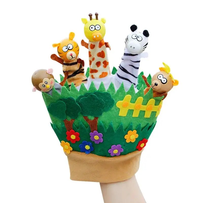 Children Cartoon Finger Hand Puppets Dolls Animals Gloves Plush Stuffed Toys For Children Interactive Game Gift Children Cartoon Finger Hand Puppets Dolls Animals Gloves Plush Stuffed Toys For Children Interactive Game Gift