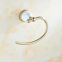 Золотые кольца для полотенец твердый латунный держатель для полотенец Настенные полотенца бар Ванна Полка для полотенец вешалки аксессуары для ванной комнаты