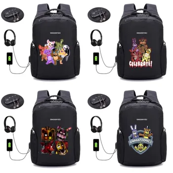 

anime Five Nights at Freddy's backpack USB Charge canvas Waterproof men women Laptop Backpacks student book backpack 20 style
