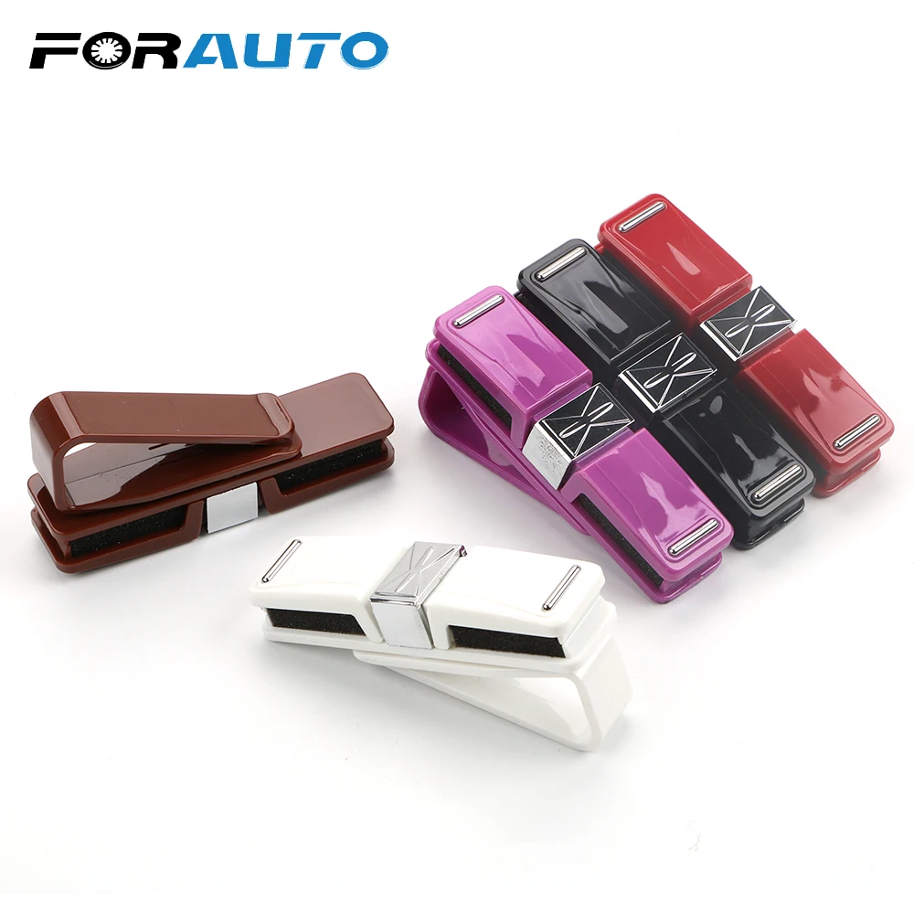 

FORAUTO Car Glasses Case Holder Sun Visor Sunglasses Eyeglasses Clip Car Styling Rotatable Card Ticket Clip Interior Accessories