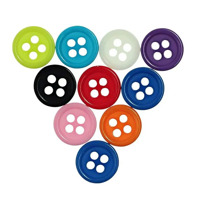 

500pcs Mixed Buttons Colorful Round 4 Holes Resin Buttons for Sewing Crafting