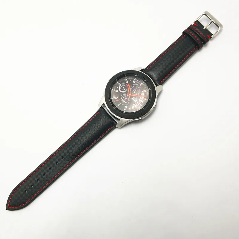 Akgleader углеродного волокна кожаный ремешок для samsung Galaxy Watch 42/46 мм Шестерни S3 ремешок на запястье для Huami Amazfit1 2 huawei часы 2Pro