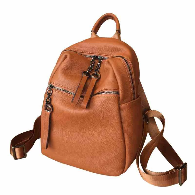 

Real Genuine Leather Women's Backpack Female Real First Layer Cow Leather Ladies' Backpacks Travel ipad Cowhide Bags NS-47