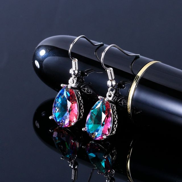 925 Sterling Silver Drop Earrings for Women 10x14MM Water Drop Topaz Gemstone Wedding Earrings With Stones Fashion Jewelry Gifts
