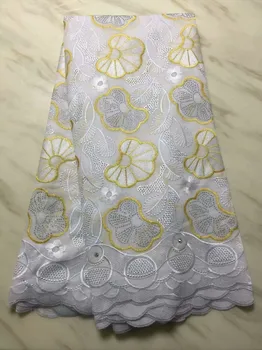 

Nigerian Swiss Voile Lace In Switzerland High Quality 2019 Embroidery African Swiss Cotton Lace Fabric For Wedding 5 Yards