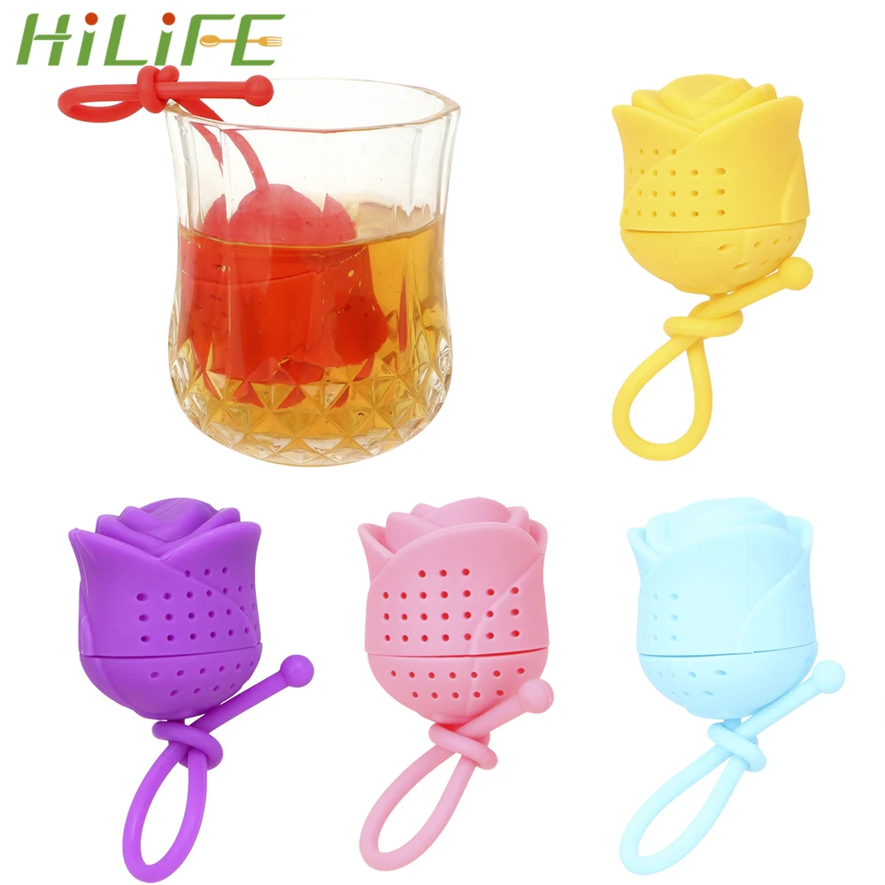 

HILIFE Tea Ball Infuser Filter Tea Strainer Rose Silicone Tea Maker Tea Infuser Loose Leaf Herbal Spice