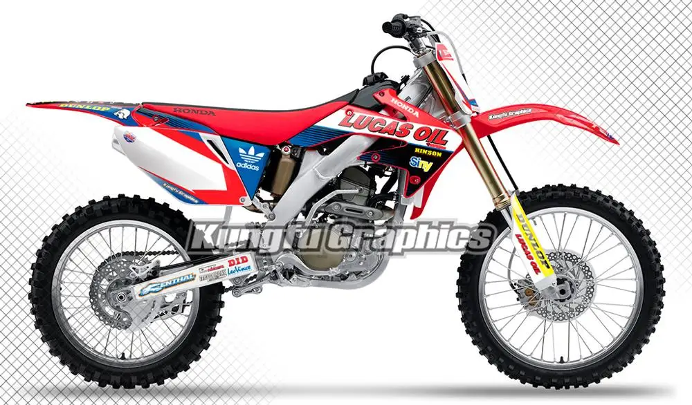 

KUNGFU GRAPHICS Motocross Racing Stickers Custom Vinyl Decals Kit Vehicle Wraps for Honda CRF 250 R CRF250R 2006 2007 2008 2009