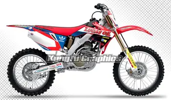 

KUNGFU GRAPHICS Motocross Racing Stickers Personalised Decals Kit Vinyl Adhesive for Honda CRF 250 R CRF250R 2006 2007 2008 2009