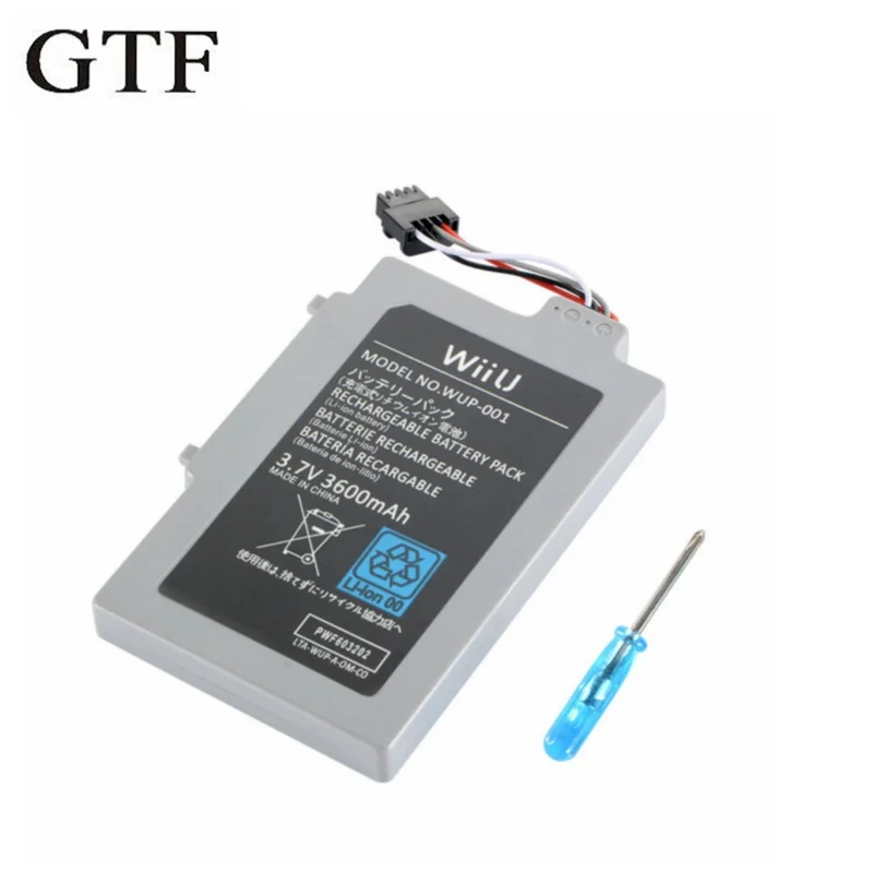 

GTF 3.7V 3600mAh Rechargeable Li-ion Battery Pack for Wii U Gamepad 3600mAh game batteries