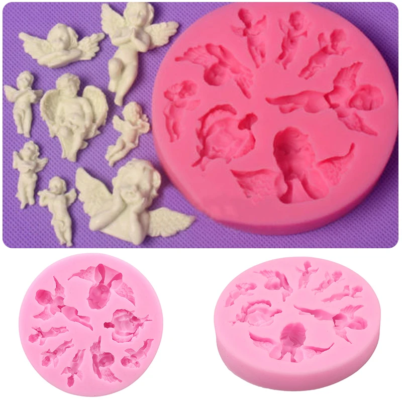 

JX-LCLYL 8 Angel Baby Silicone Cookie Cutter Fondant Cake Decor Marzipan Mould