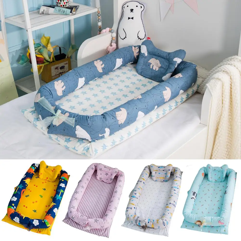 

Infant Pretty Detachable Simulating Sleep Nest Baby Portable Travelling Cushion Bed Set Detachable Washable Baby Bed
