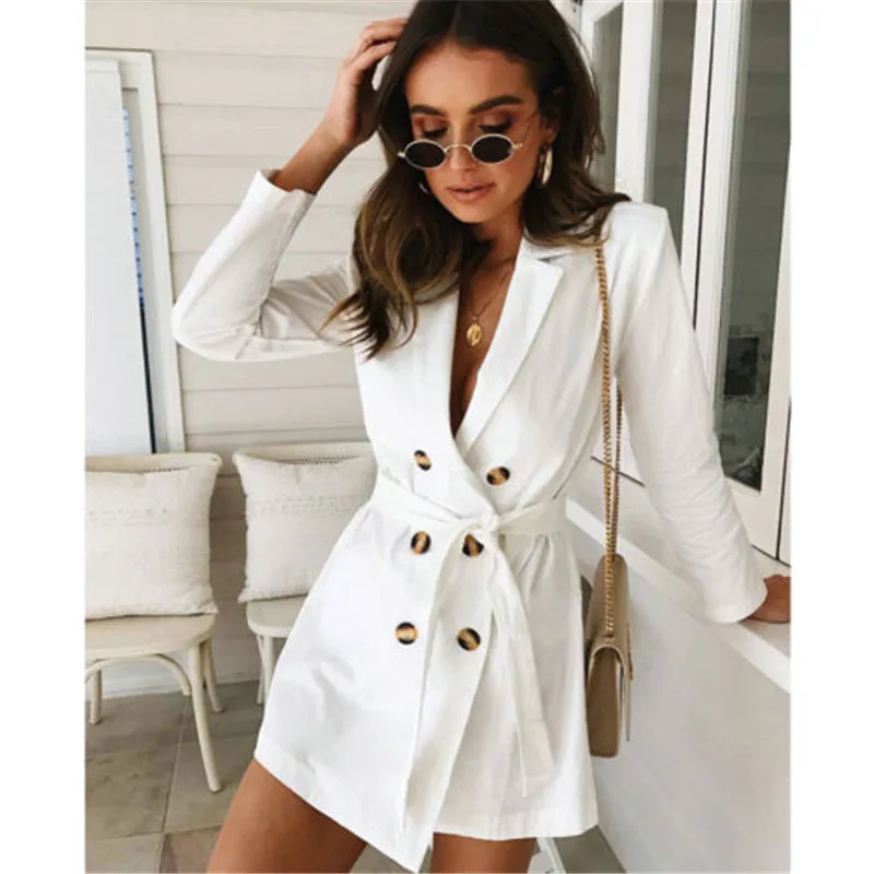 Womens Long Slim Belted Trench Coat Ladies Formal Casaul Parka Jacket