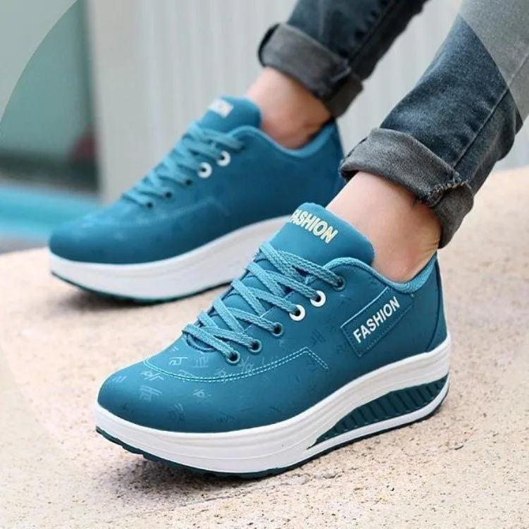 Blue Popular fashion four seasons light Zapatos de mujer Breathable Femme casual comfortable Cheap flat shoes Women sneakers