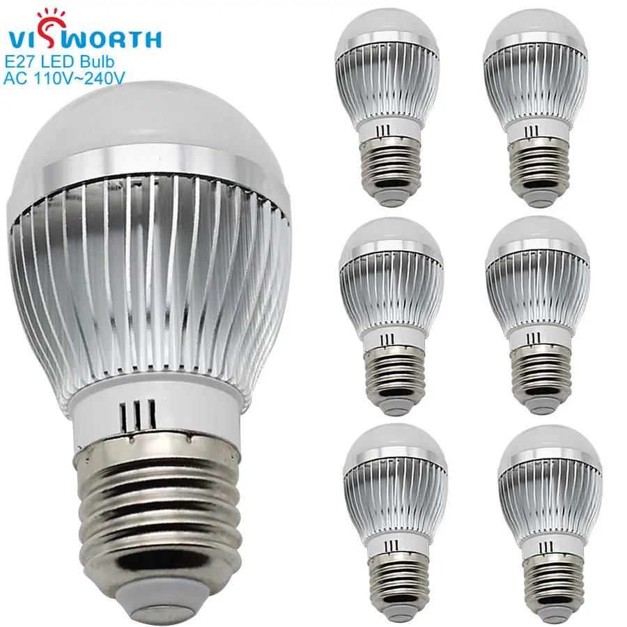 

6pcs E27 Led Bulb 3W 5W 7W Aluminium Body Led Light Cold White Warm White Ac 110V 220V Lampada Living Room Home LED Bombilla