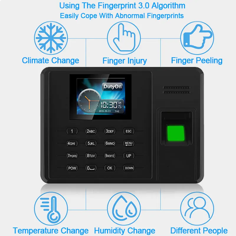 Время Фингерпринта TCPIP USB пароль офисные часы работник рекордер Электрический биометрический фингерпринт