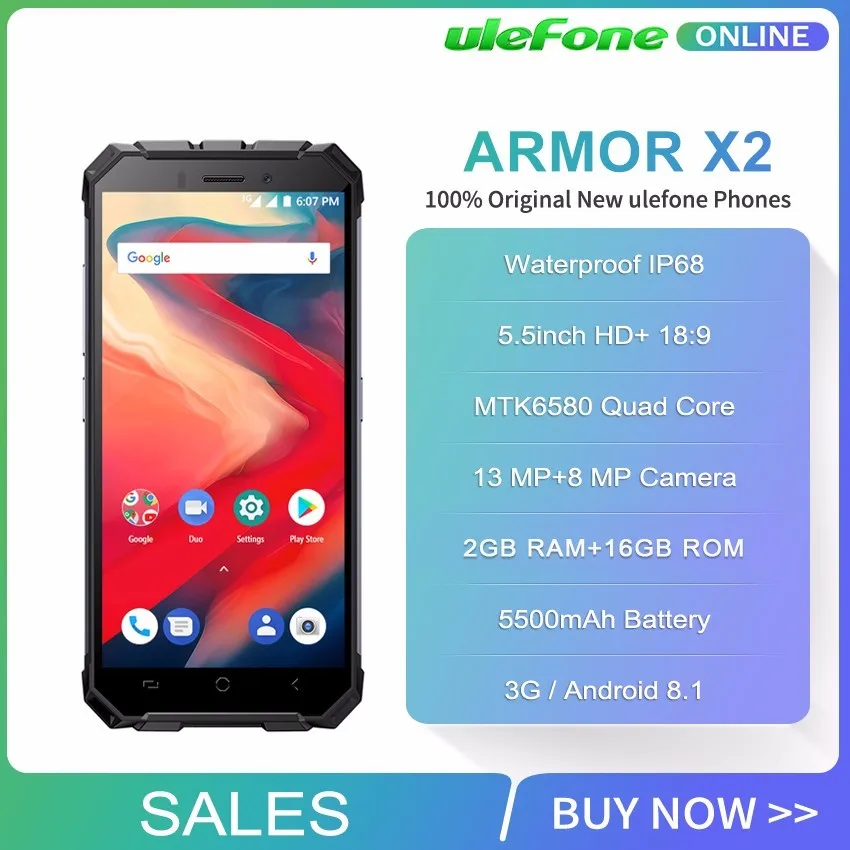 Ulefone Armor X2 IP68 Waterproof shockproof Smartphone 5.5\