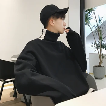 

Fashion Winter Casual Men's New Sweatshirt M-XXL Temperament Wild Long-sleeved Personality Loose High Collar Simple Youth