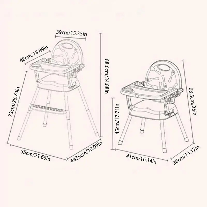 Детские счастливые стулья для кормления безопасности портативные настольные стулья высокий стул для детей Детские Пластиковые регулируемые обеденные стулья