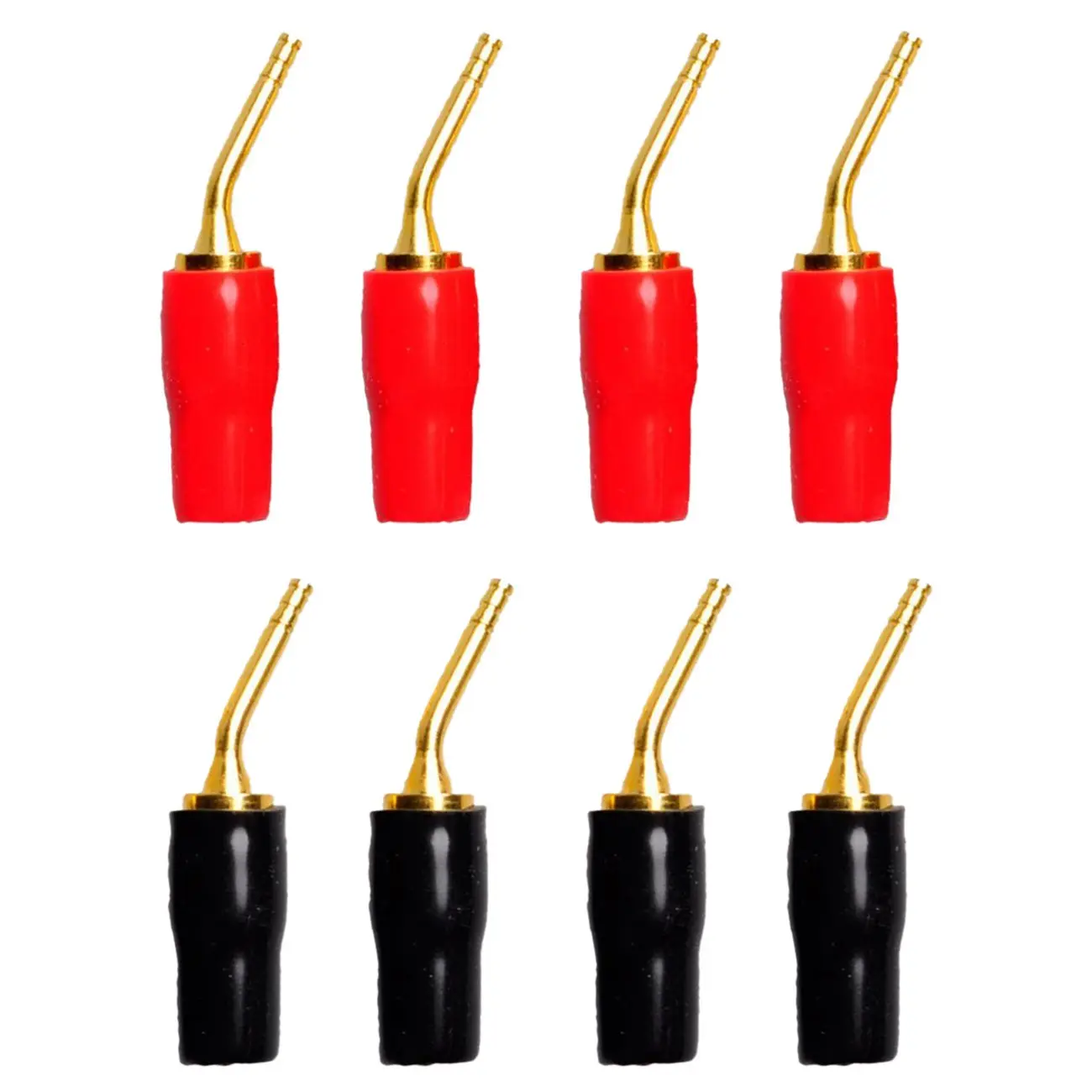 4-Pair 2mm Banana Plug Screw Type Audio Speaker Cable Connector Gold Plated | Электроника