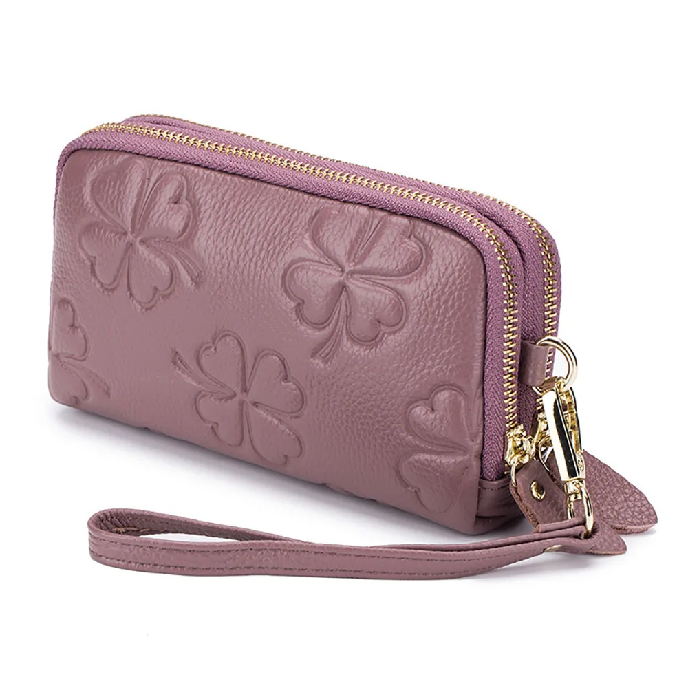 

Fashion Genuine Leather Women Bag Day Clutches Handbag Bolsa Feminina Wristlets Bags Ladies Casual Flower Wristlet Clutch Bag