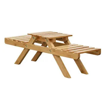 

Solid Wooden Floor Multi-Layer Folding Flower Shelf With Tools Varnish Surface Plant Stand For Living Room Office Plant Pot Rack