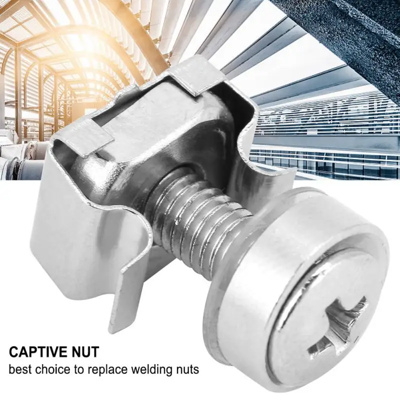 20pcs Network Captive Nuts Cabinet Rack Caged Screws Nut