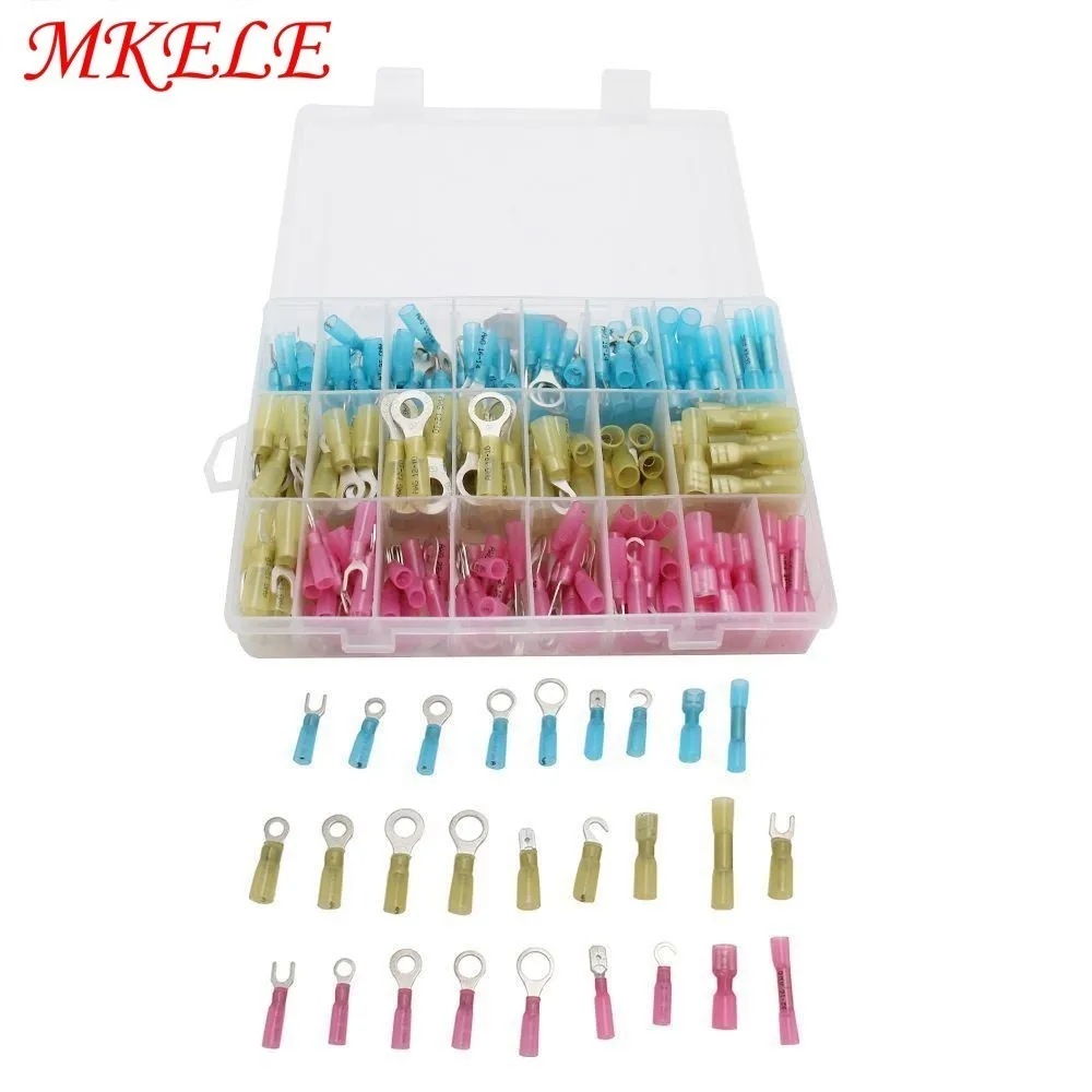 

Terminals Forks Heat Shrink Rings Spade 270pcs/Box GP-H018 Assorted Insulated Electrical makerele