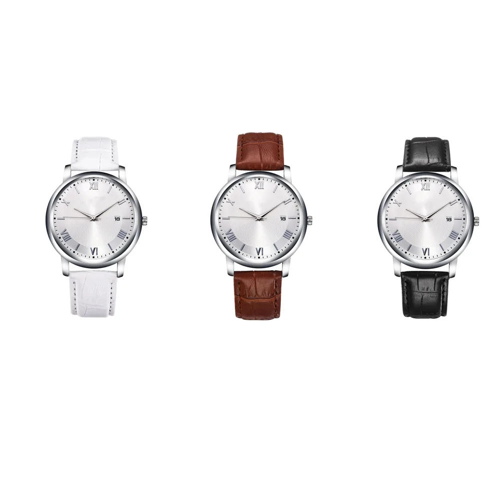 Casual Multifunction Simple Fabala Men Round Ultrathin Business Adjustable Watch Wristwatch Leather Strap Waterproof | Наручные часы