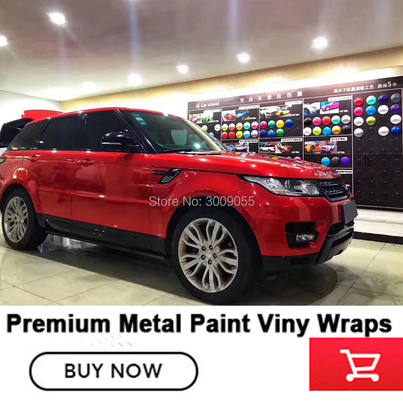 

High end series car vinyl super Gloss metallic vinyl Metal paint Red wrapping film low initial tack adhesive (Real shoot )