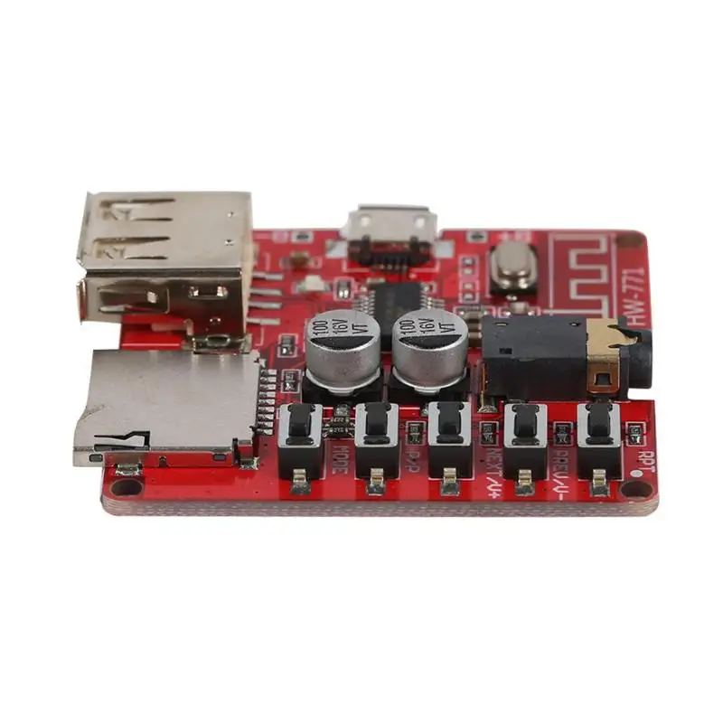 

Alloyseed Bluetooth Audio Receiver Board w/USB TF Card Slot DIY Modified MP3 Module WAV+APE+FLAC+MP3 lossless decoding