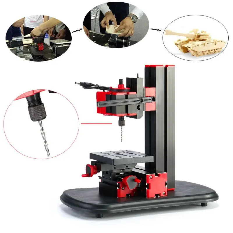 Мини-индексационный сверлильный станок металлический токарный станок для дома DIY электроинструменты для обработки металла токарный станок для моделирования дерева 20000 ОБ/мин 12В сверление