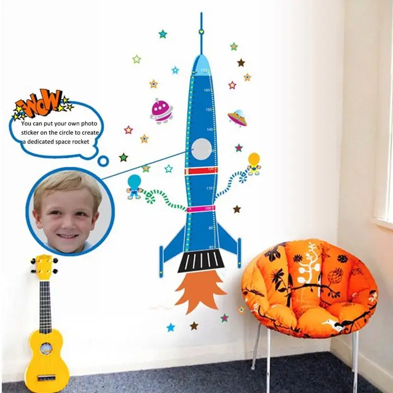 Детский мультфильм наклейка с ракетой игрушка запись Ростомер игрушка мальчик девочка Мультяшные милые игрушки Форма забавная Наклейка 3D форма