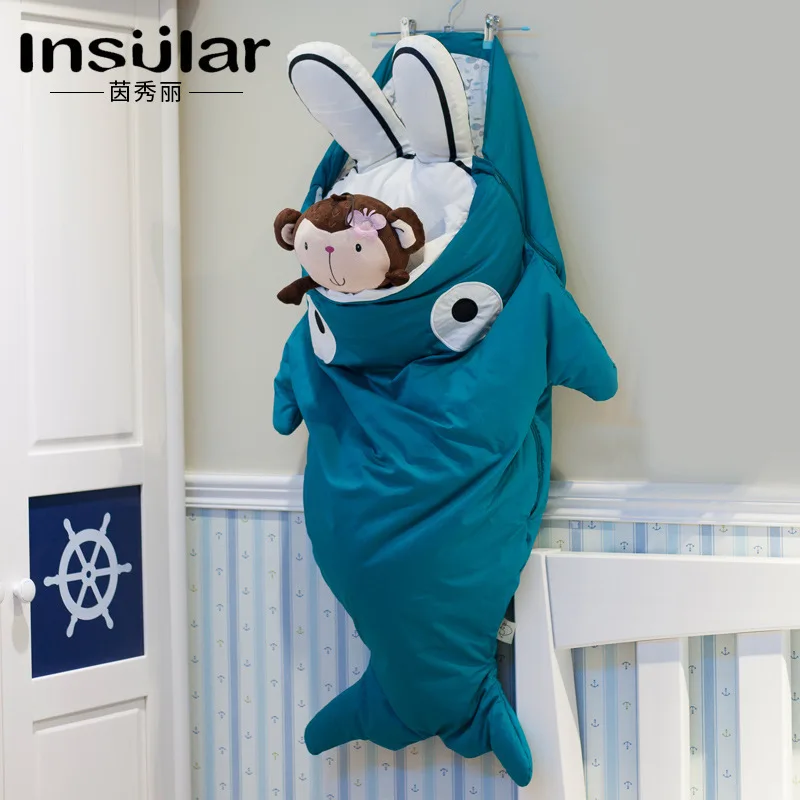 

Spring Winter Soft Cotton Warm Shark Baby Sleeping Bag Sleeping Sack Blanket Warm Swaddle Children Newborn Babies Infant 7 Color