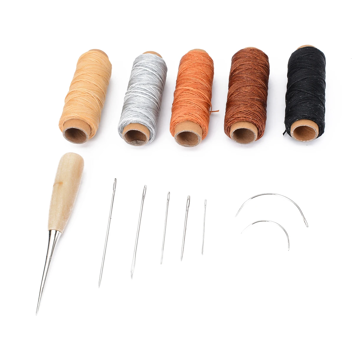 1set Leathercraft Tool Sets Hand Stitching Sewing Leather Craft Saddle Groover Punch Tools for Repair 14pcs | Дом и сад