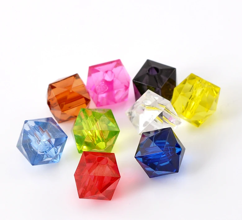 

DoreenBeads 200PCs Mixed Faceted Cube Acrylic Spacer Beads,10x10mm(3/8"x 3/8")(B21555), yiwu
