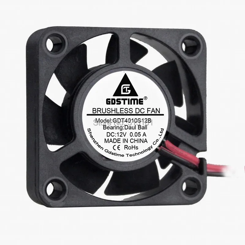 

2 pcs/lot Gdstime Ball Bearing 40mm 4cm 40x40x10mm 2Pin 12V DC Brushless Cooling Cooler Fan