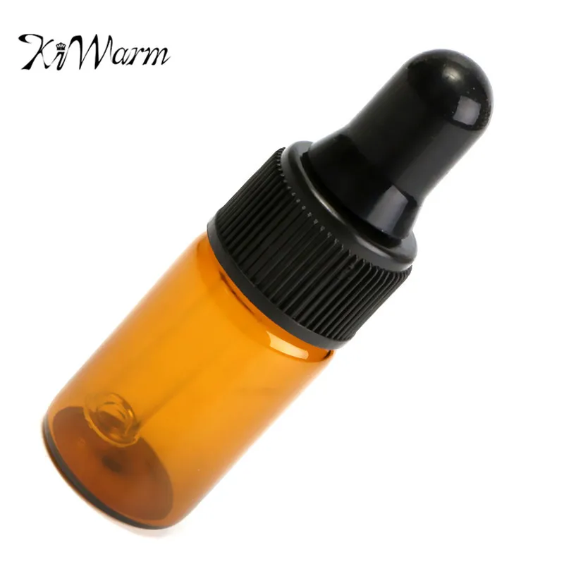 

KiWarm 3ml Amber Mini Glass Dropper Bottles Vials For Essential Oil Sampling Empty Dispenser Bottle Home Travel Container